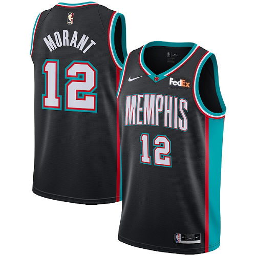 Men's Memphis Grizzlies #12 Ja Morant 2021 Black Swingman Stitched NBA Jersey - Click Image to Close